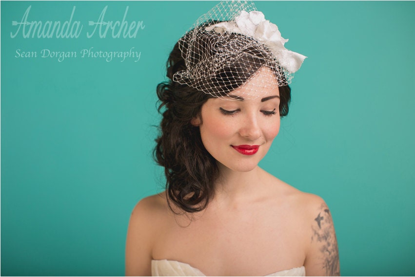 Ivory Birdcage Veil