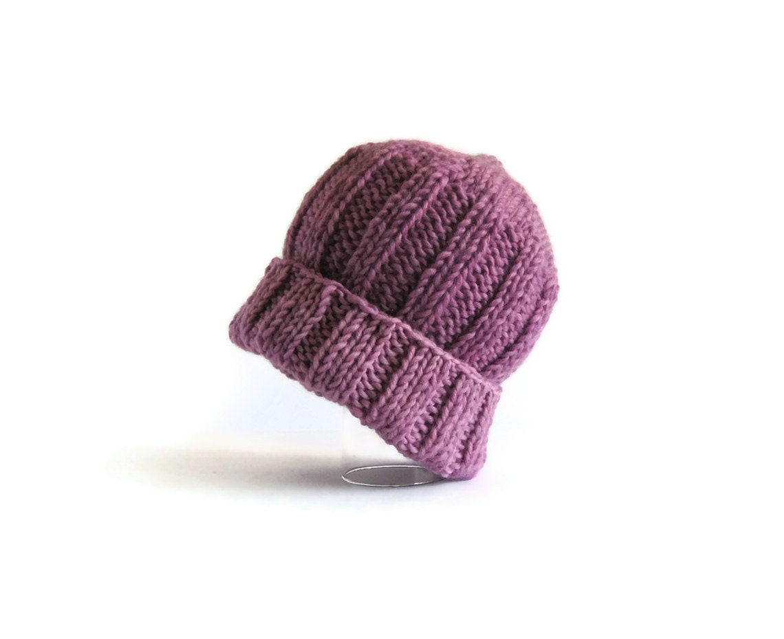 Fisherman Hat Knitted in Lilac Wool