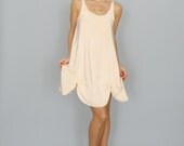 Petal: Blush Pink Silk crepe de chine petal hem a-line tank dress