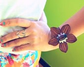 FLOWER leather bracelet (free shipping)
