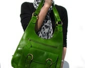 Leather Handbag Shoulder Bag in Green