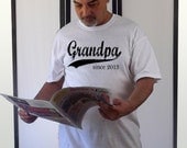 Father's Day Gift - Grandpa since (any year) - Personalized Grandpa Tshirt - Gifts for Men - sizes sm, med, lg, xl - many colors available