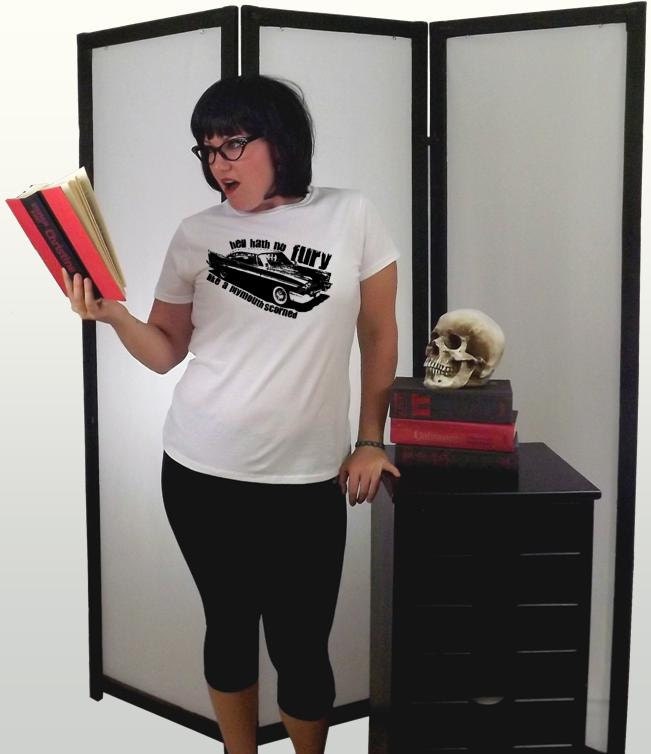 Stephen King - Halloween Costume - Hell Hath No Fury - womens fitted tshirt - sizes sm, med, lg, xl - many colors available