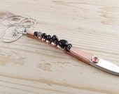 Elegant Recycled Silver Spoon Necklace: Stunning Black