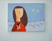 Snowing original painting on canvas
