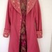 Hand embroidered women's wool coat