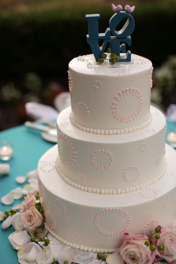 LOVE wedding cake topper with love birds