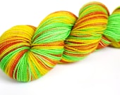 Citrus--hand dyed sock weight yarn, merino, nylon and stellina, (438yds/100gr)