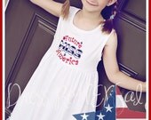Future Miss America July 4th monogram applique dress 12 18 24 2 3 4 5 6 7 8