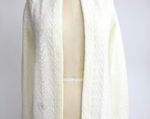 Vintage Cream Pointelle Knit Cardigan / s-m / New With Tags