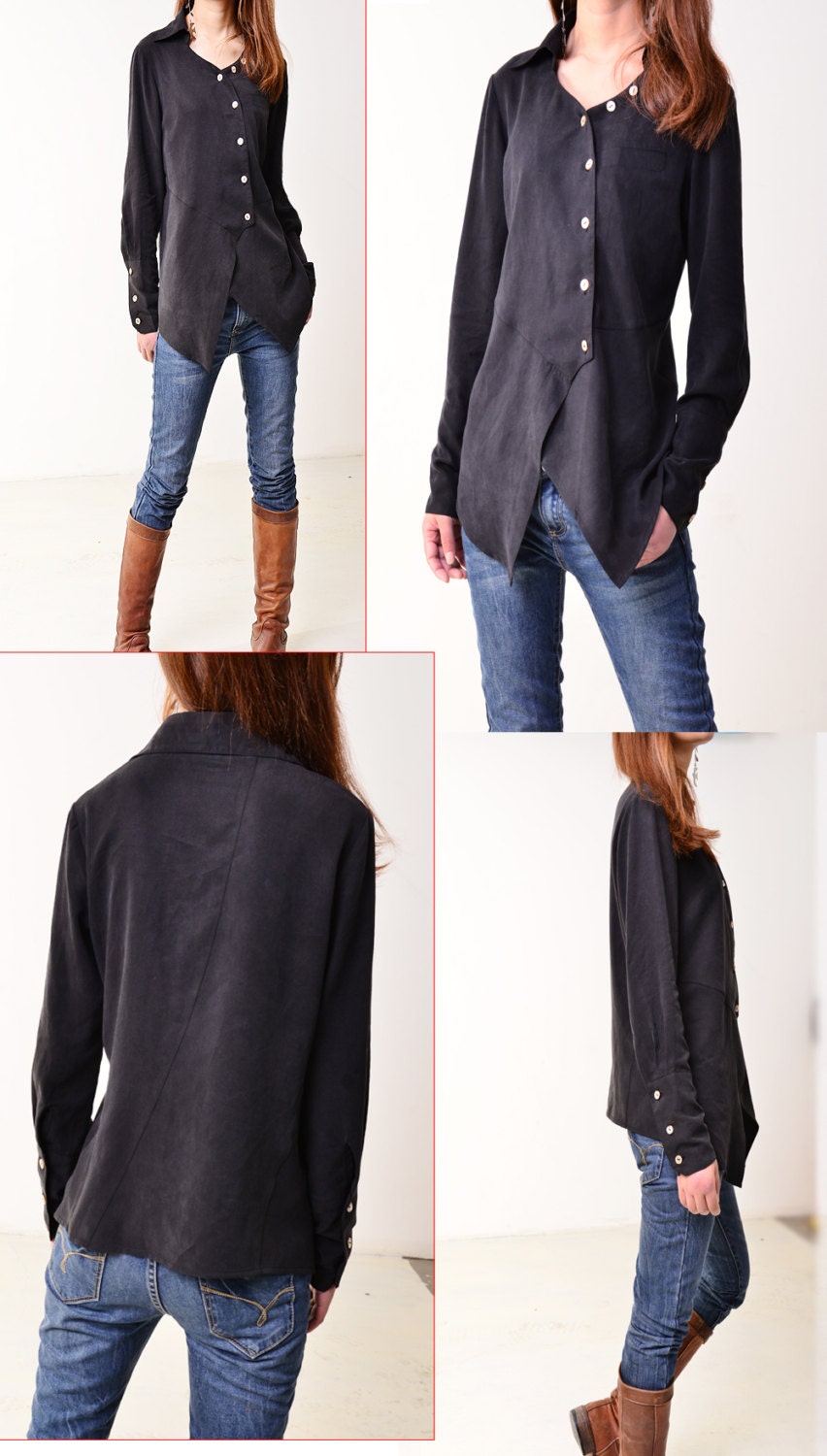 Missing You - cool asymmetrical shirt (Y3111)
