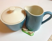 Robin's Egg Blue Sugar Bowl and Creamer