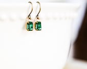 Tiny Emerald Earrings