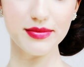 Handmade Wedding Tiny Freshwater Pearl, Crystal and Rhinestone Stud Earrings