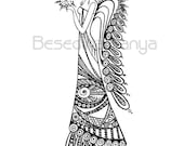 ANGEL print of original ink drawing by Besedina Tanya