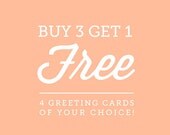 Buy 3 Get 1 Free - Letterpress Greeting Cards