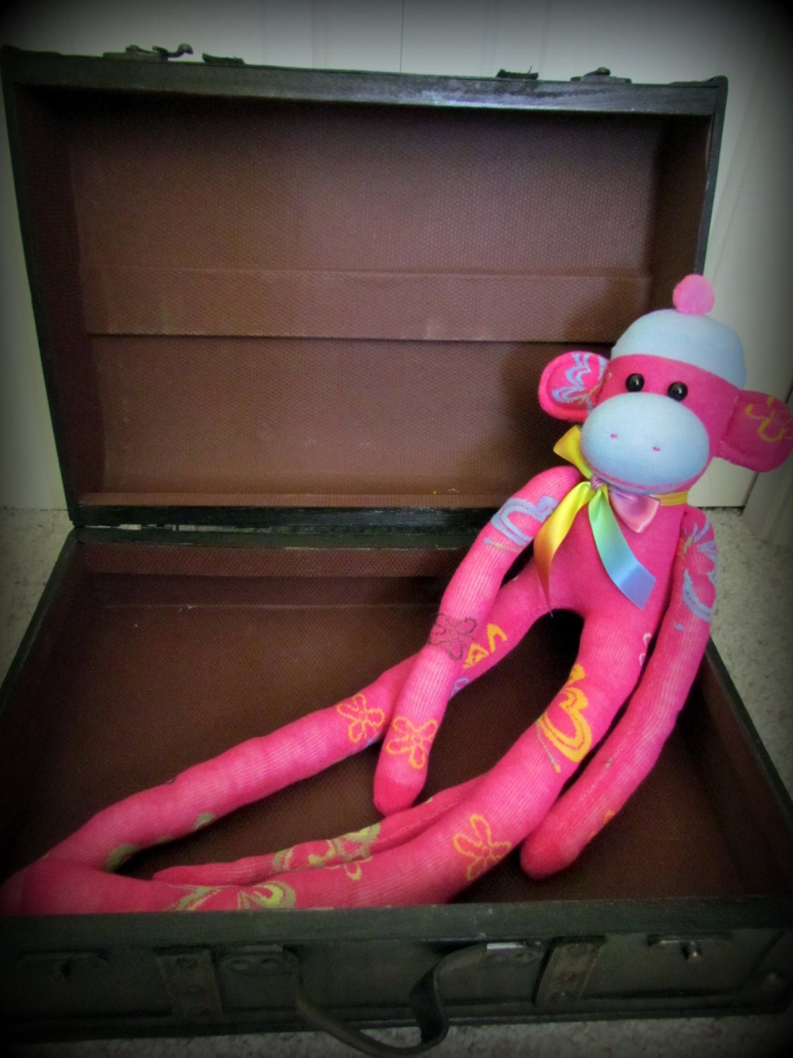 Sock Monkey Handmade New Pink Long-legged Great Teen Gift
