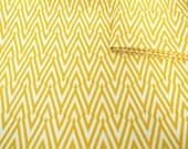 Hand Printed Fabric Thunderbolt in Lemon Hemp Organic Cotton 50cm x 35cm