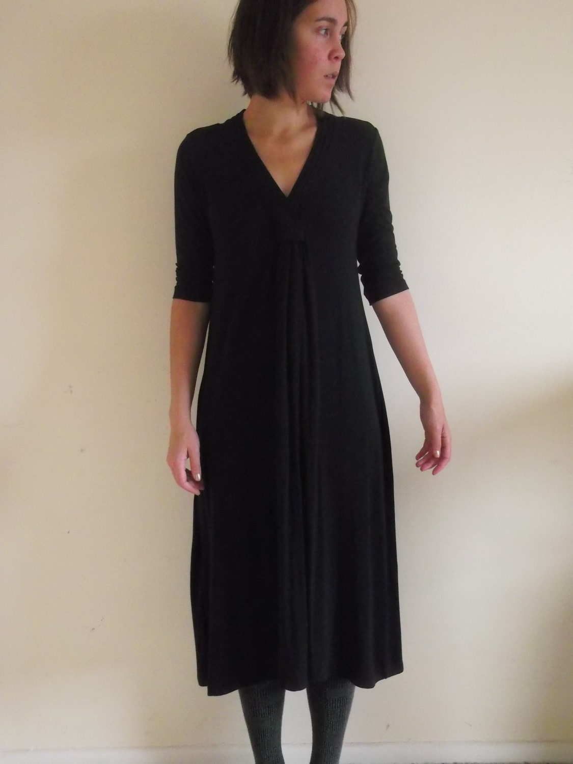 M/L upcycled dress long in black - medium / large