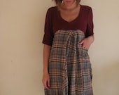 S recycled dress for women in autumn plaid - small