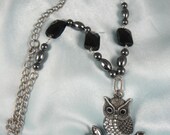 Black Onyx Owl Necklace