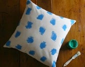 Swedish Blue Brushstrokes Pillow