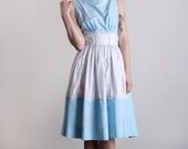 Vintage Dress . Blue Milkmaid .1960s FASHION - VeraVague
