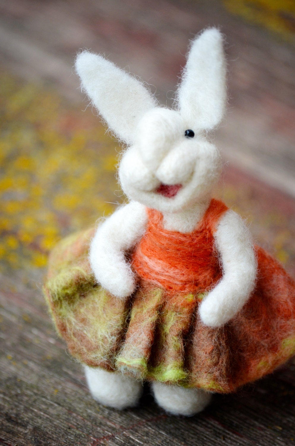 Needle Felted wool Bunny Rabbit  - needle felted animals - Bear Creek Bunnies