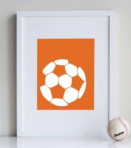 Soccer Art Print, 8 x 10 sports room decor - available in different sizes and colors