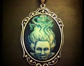 Nautical Jewelry, Lady of the Sea Cameo Necklace - Blue Wash, Rockabilly Jewelry