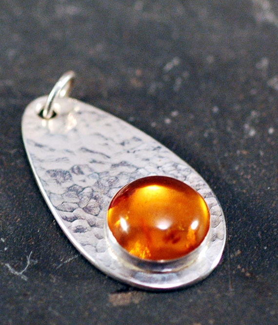 Alluring Amber Pendant - sterling silver & natural amber