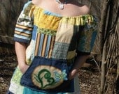 Promise of a New LifeSweet Hippie Patchwork Peasant Sun Dress M L