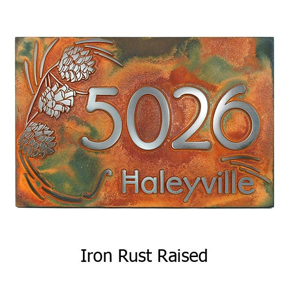 Pine Cone Address Numbers, Pine Plaque, Pine Cone Welcome sign, Welcome Sign 12x8