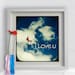 Original fine art ttv photograph on canvas vintage colors FLY I love U romantic mixed media blue gold tones cloudy letters   Wall Decor
