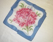 Vintage Mother's Day Hankie Carnation w Unique Fold