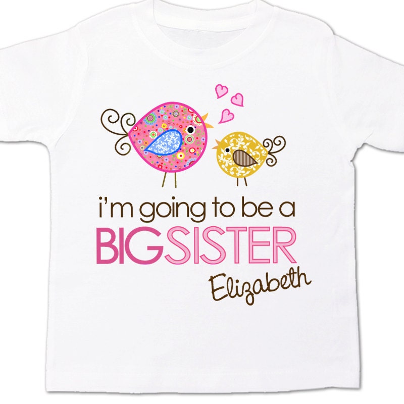 Big sister to be WHIMSY bird i'm going to be a big sister pregnancy announcement Tshirt