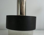 vintage 1960s danish modern pendant lamp / mid century modern scandinavian glass metal light fixture/ Carl Fagerlund