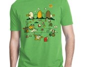 Mens Mario Bros Retirement T Shirt, Mustache Shirt, Video Game T Shirt, Bowser, Luigi,  American Apparel, Available S M L XL XXL