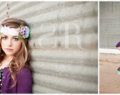 Spring 2013 Plum Princess  headband for weddings, tea parties, fancy photos, birthday parties, dress up, dance recitals