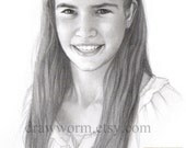 Custom pencil portrait from photo - One subject, 9x12