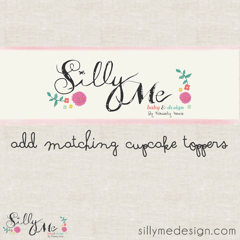 MATCHING PRINTABLES- Custom Cupcake Toppers, Party Circles