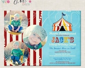 Three Ring Circus - Custom Birthday Party Invitation, Baby Shower Invitation- Boy or Girl