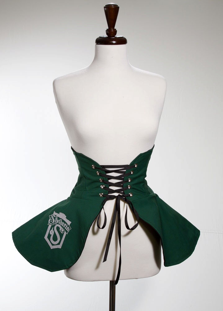 Harry Potter Hogwarts Slytherin House Inspired Cincher Skirt L/XL- Made to Order