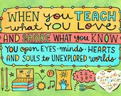 Teach What You Love (8x10 doodle print)