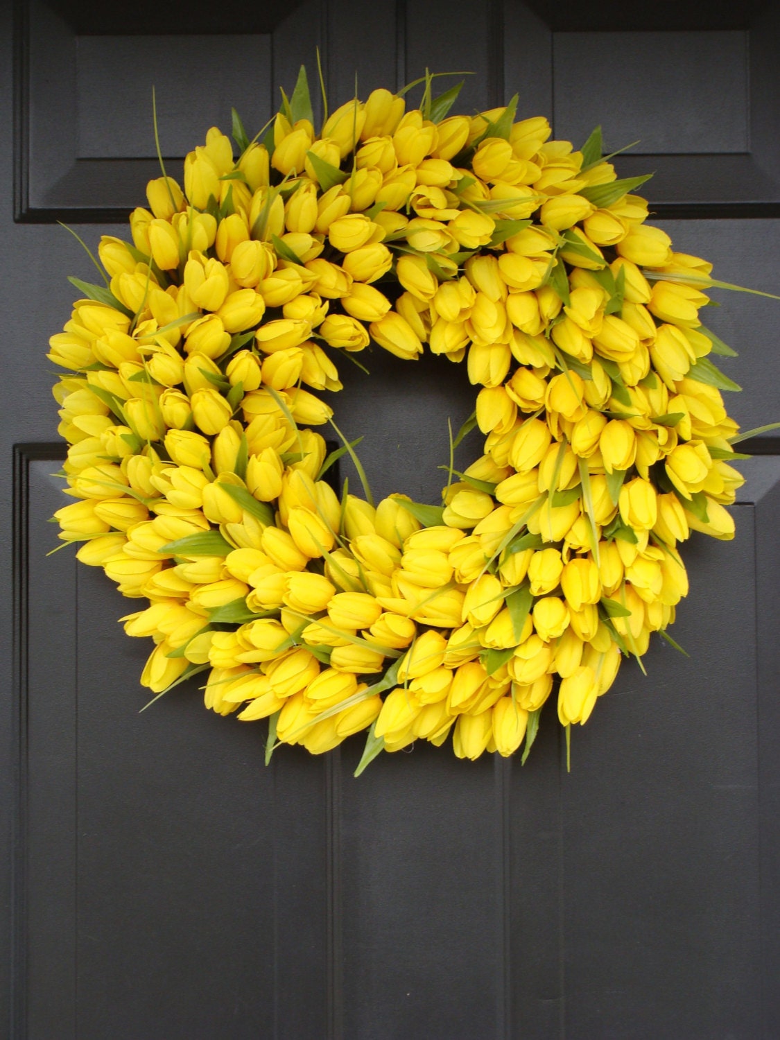 Yellow Spring Wreath, Spring Decor, Mother's Day Wreath,  Wall Decor, Custom Colors, Spring Decoration