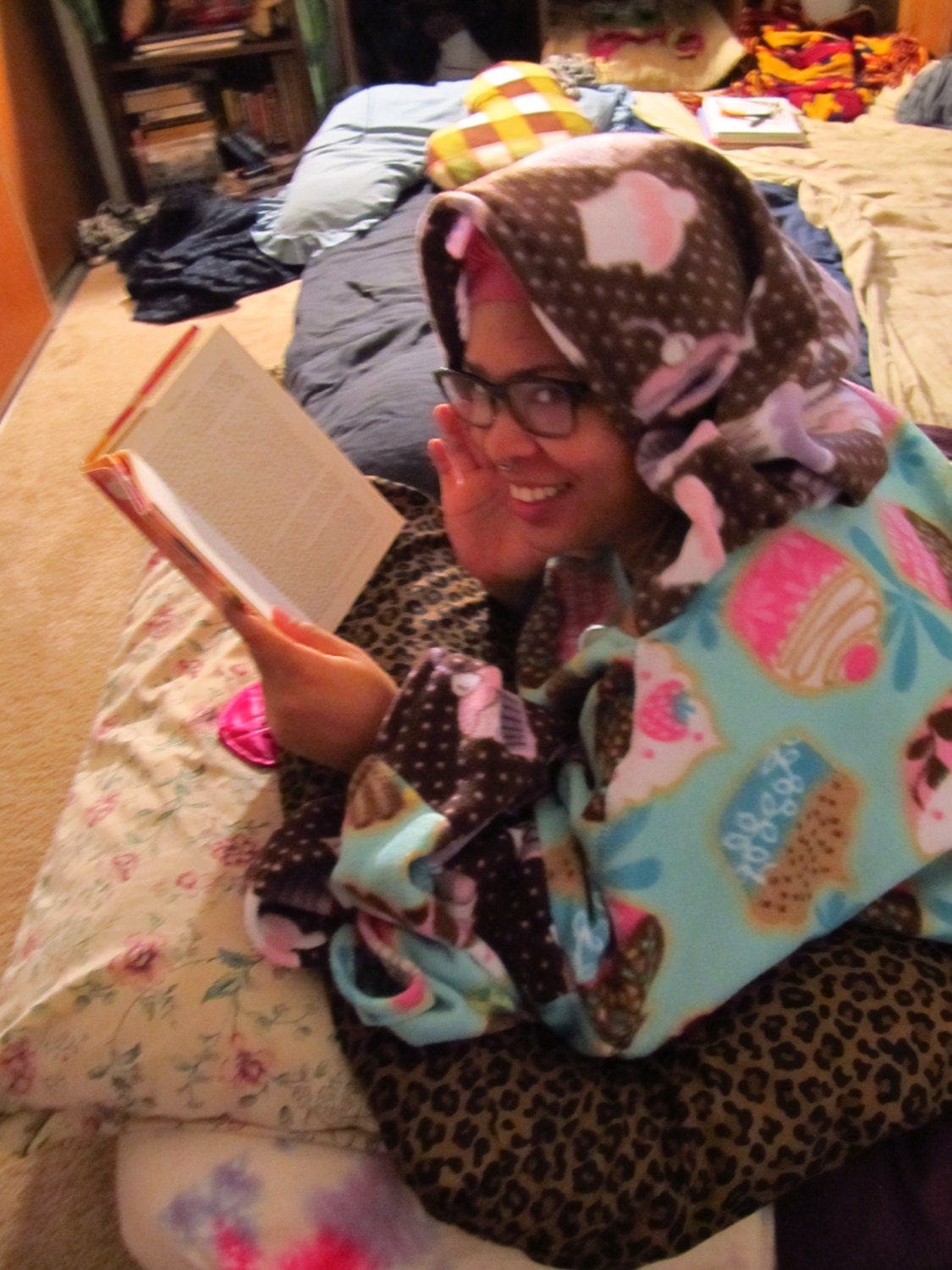 Adorable Comfy Fleece Blanket Robe, cupcake wizard, hooded house robe, comfy house wear, comfort wear, pick your fleece