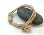 knotted rope bracelet olive taupe adjustable nautical design 2891