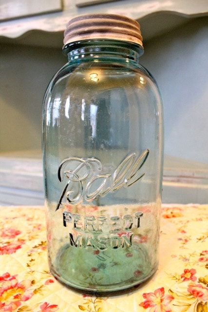 2 Quart Blue Ball Jar with Lid