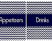 Chevron Navy Recipe Page Label Dividers