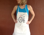 Natural Cream Bike Apron, for kitchen or workshop use, polyester cotton mix, two pockets, soft and thick fabric